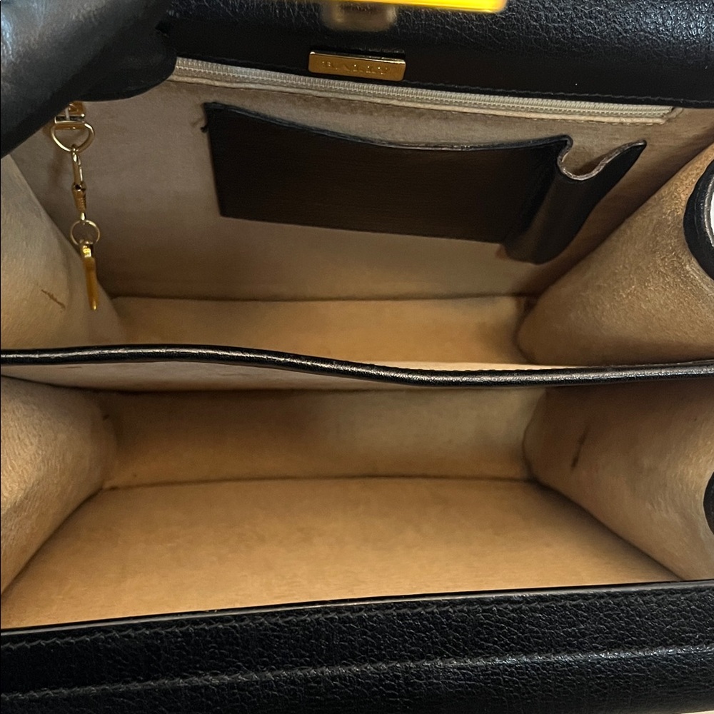 Bally Black Leather Briefcase with Gold Accents - Picture 15 of 16